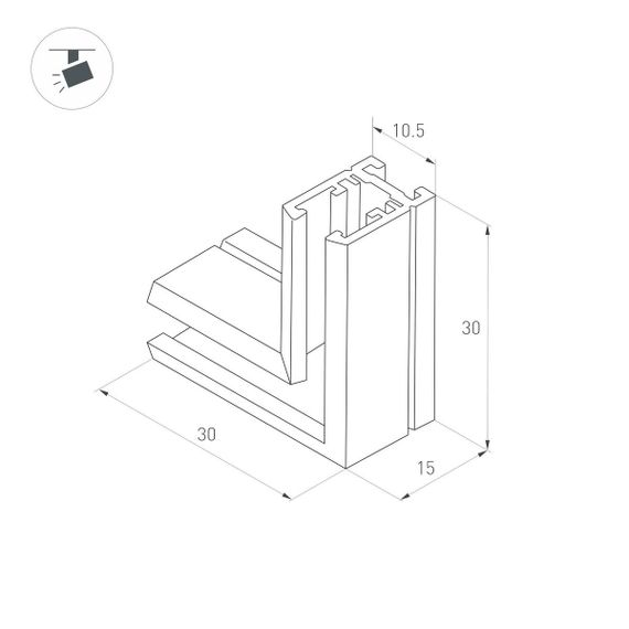 Коннектор L-образный Arlight Mag-Microcosm-Con-L90 044527