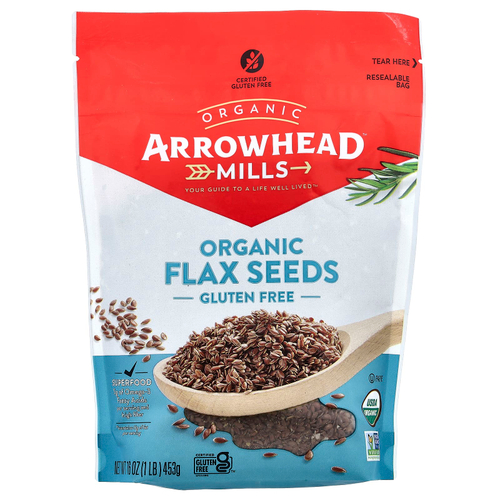 Arrowhead Mills, Органические семена льна, 453 г (16 унций)