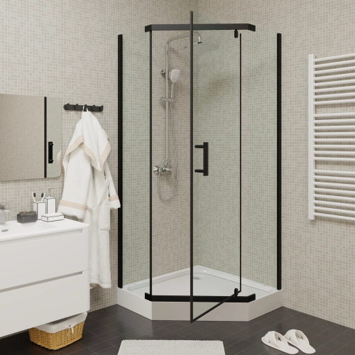 Уголок ZPE911BE душевой PARLY с поддоном (90х90х195)