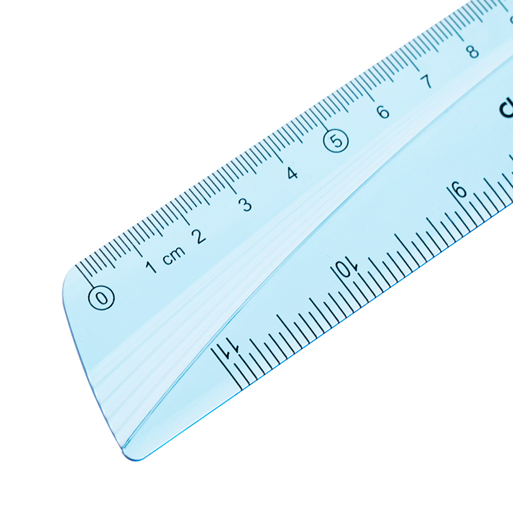 Линейка DELI "Woove" 20 см, тонированная голубая