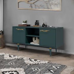 Тумба под ТВ Арт Колор matte 117см Классик Голд Зеленый бирюзовый матовый