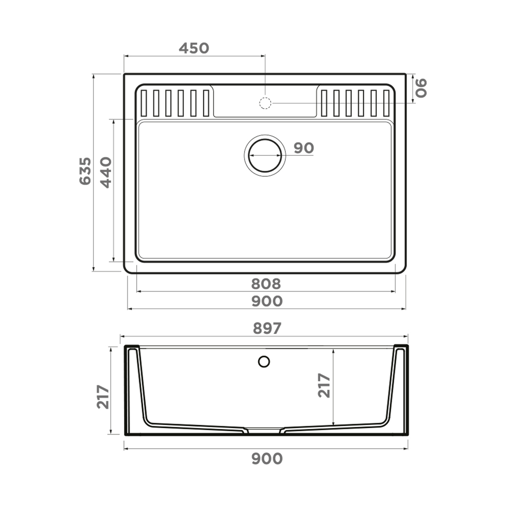Мойка Kinokawa 90-WH Artceramic/белый