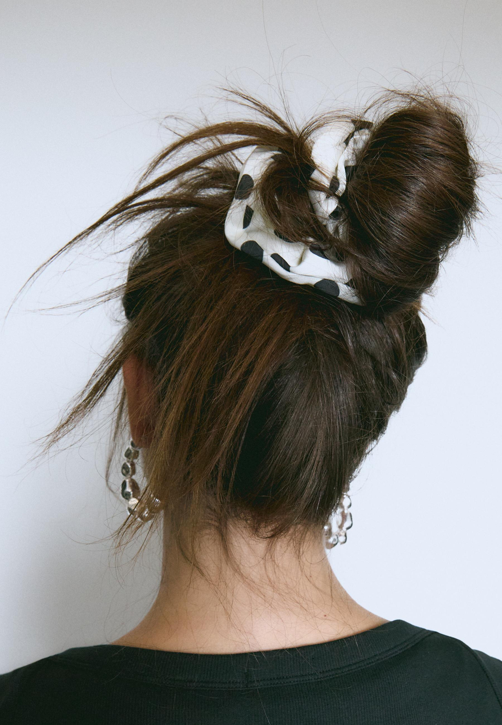 STRADIVARIUS Набор из 3 резинок для волос в горошек, черный