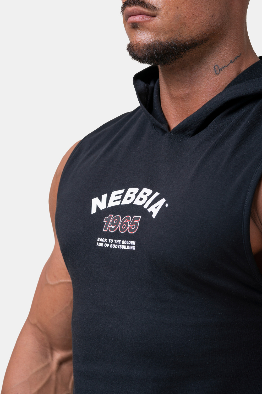 Мужская майка c капюшоном Nebbia Legend-approved hoodie tank top 191 BK