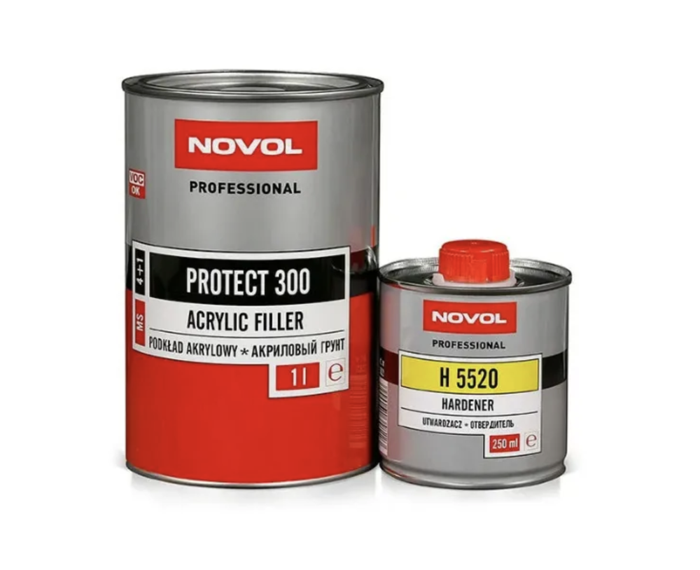 NOVOL Protect 300 Грунт акриловый 4+1 MS + отв. H5520 (1л +0,25л) серый