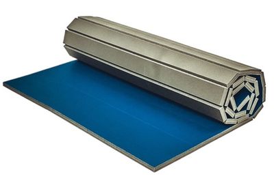 Ролл-мат гимнастический "Профессионал", ворсовый - 30мм. - сегментированный - голубой