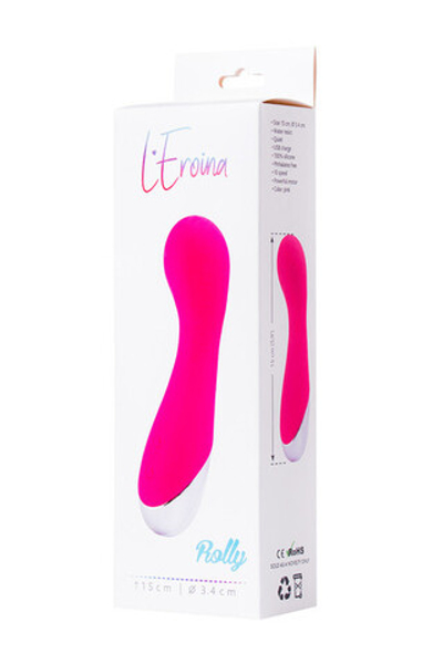 Силиконовый стимулятор точки G L'EROINA, розовый (10 режимов вибрации) (Цвет: розовый с белым и серебряным)