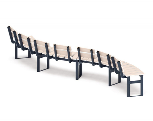 Скамья Модульная радиальная (беленый дуб) МФ 42.01.21-01 (под анкера)