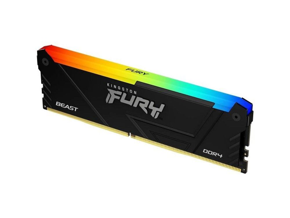 Оперативная память Kingston Fury Beast Black RGB KF432C16BB2A/8WP, DDR4 1х 8ГБ 3200 МГц, DIMM, RTL