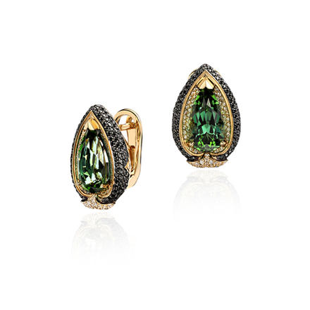 Серьги с бриллиантом  из желтого золота JA-S-414182-1