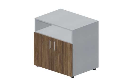 Шкаф 80х60х80см для документов/оргтехники (2 двери+ниша, ручки - хром)