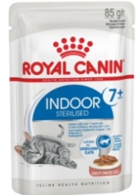 Royal Canin 85г пауч Indoor Sterilised 7+ Влажный корм для стерилизованных кошек старше 7 лет (соус)