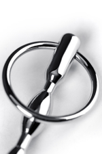 Уретральный плаг-косичка с кольцом в основании серебристый