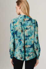 23146 Блузка женская (сине-зеленый принт)