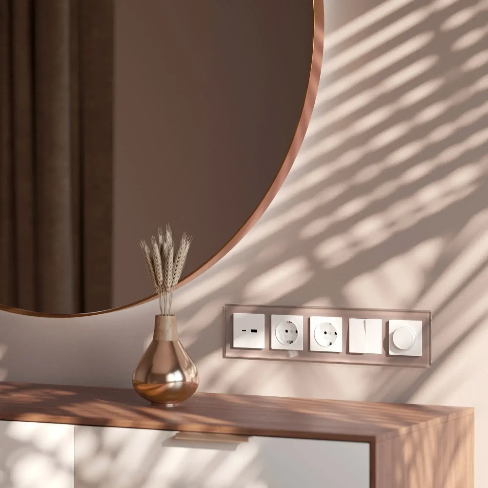 Рамка на 5 постов Favorit (латте, стекло) W0051142