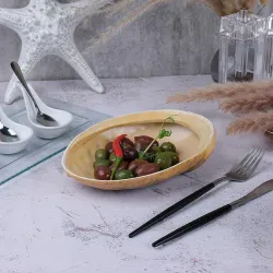 Салатник 365 мл 19*14,5 см h5 см Light Pearl Ammonite Shell Frutti di Mare P.L. [1]