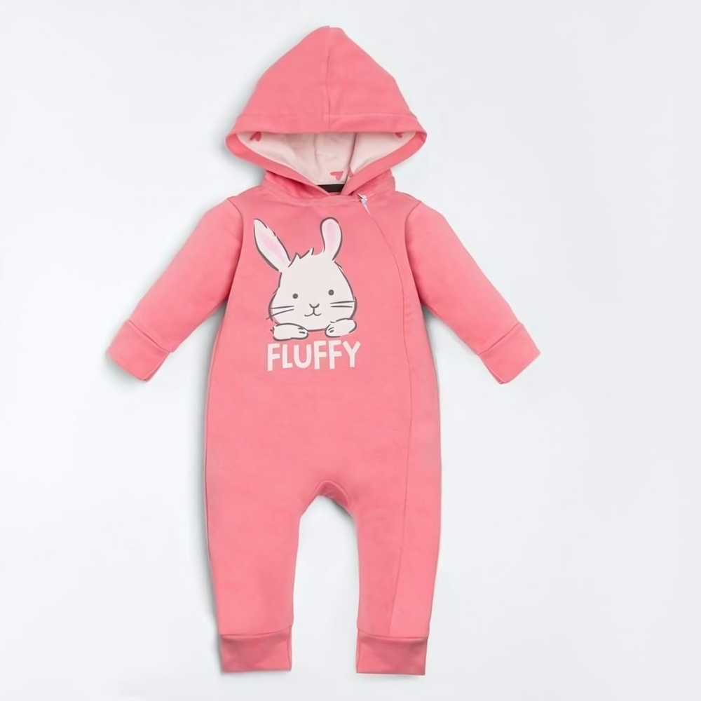 Комбинезон с капюшоном "Зайчик", рост 62-68 см, розовый (Крошка Я)