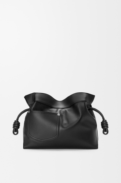 Loewe Сумка-клатч среднего размера Panta Flamenco из блестящей телячьей кожи, черный