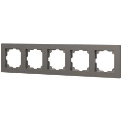 Рамка для розеток и выключателей Intro Accent 6-505-09 на 5 постов, СУ, титан