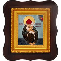 Спиридон с овечками. Икона на холсте.