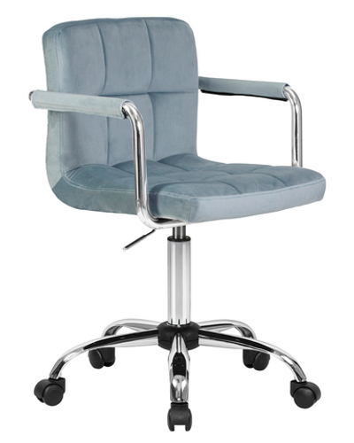 Офисное кресло для персонала DOBRIN TERRY, пудрово-голубой велюр (MJ9-74)