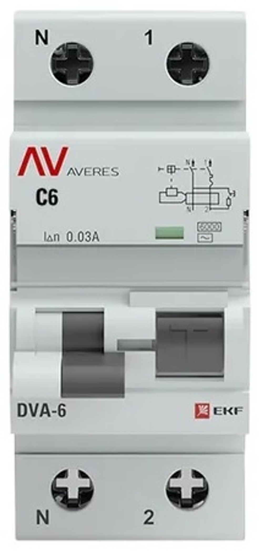Автомат дифференциальный EKF rcbo6-1pn-6C-30-ac-av