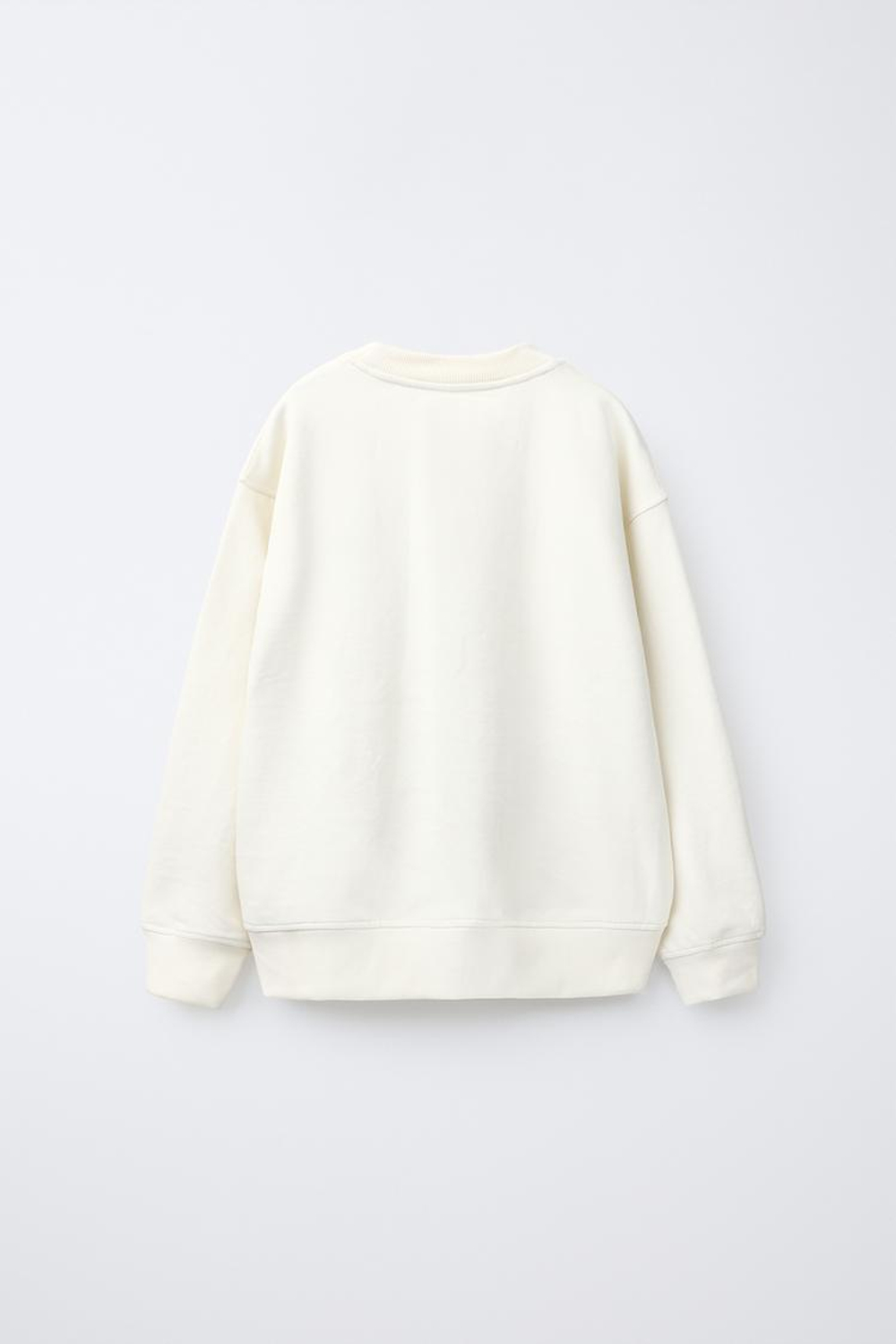 ZARA КОМПЛЕКТ ИЗ ТОЛСТОВКИ С НАДПИСЬЮ И ЛЕГИНСОВ FLARE, ЭКРЮ