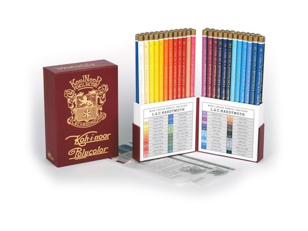 Набор художественных цветных карандашей POLYCOLOR RETRO 48 цветов в подарочном премиум-пенале в стиле 1й половины XX века