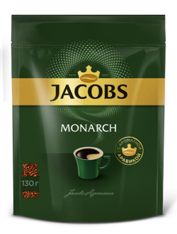 Якобс Монарх Кофе растворимый, пакет, 130г. Jacobs