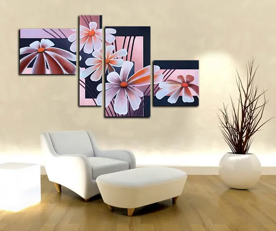 Модульная картина "Пять ромашек"