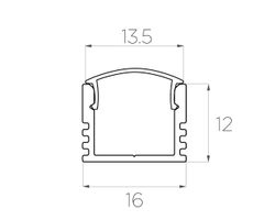 Профиль накладной алюминиевый LC-LP-1216-2 Anod