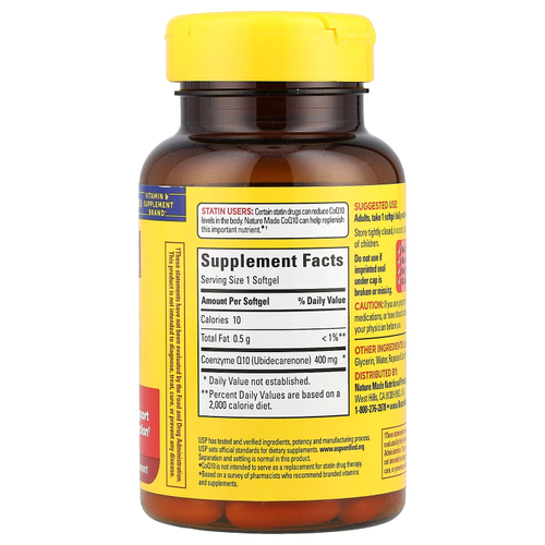 Nature Made, Коэнзим Q10, 400 мг, 40 мягких таблеток