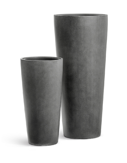 Кашпо TREEZ Effectory Beton Высокий конус Тёмно-серый бетон в-61 см, д-30 см 41.3319-02-020-GR-61