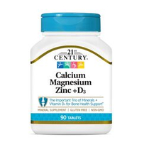 21st Century Calcium Magnesium Zinc + D3 90 Tablets | Кальций, магний, цинк + D3