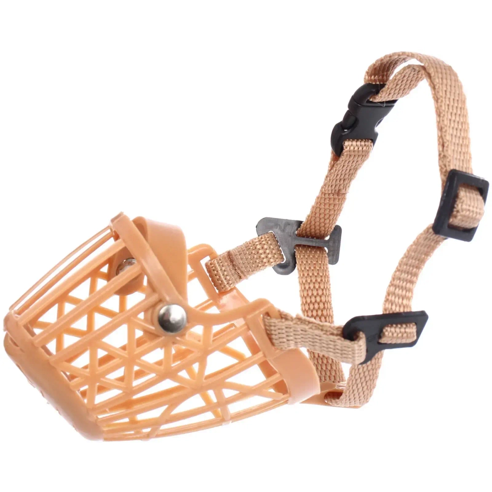 Намордник гуманный из гибкого пластика «Мой Бро», цвет светло - бежевый, №2 (лейбл)