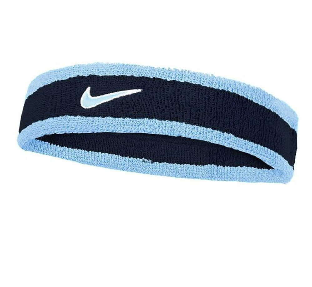 Повязка на голову Nike Swoosh Headband - aquarius blue/college navy/pale ivory