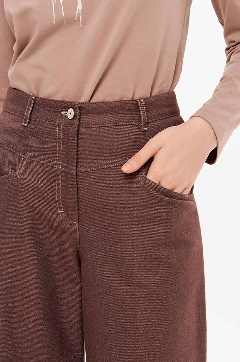 31195 Джинсы женские (коричневый джинс)