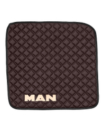 Ковры MAN TGX с 1-м ящиком (автомат) (экокожа, коричневый, черный кант, бежевая вышивка)