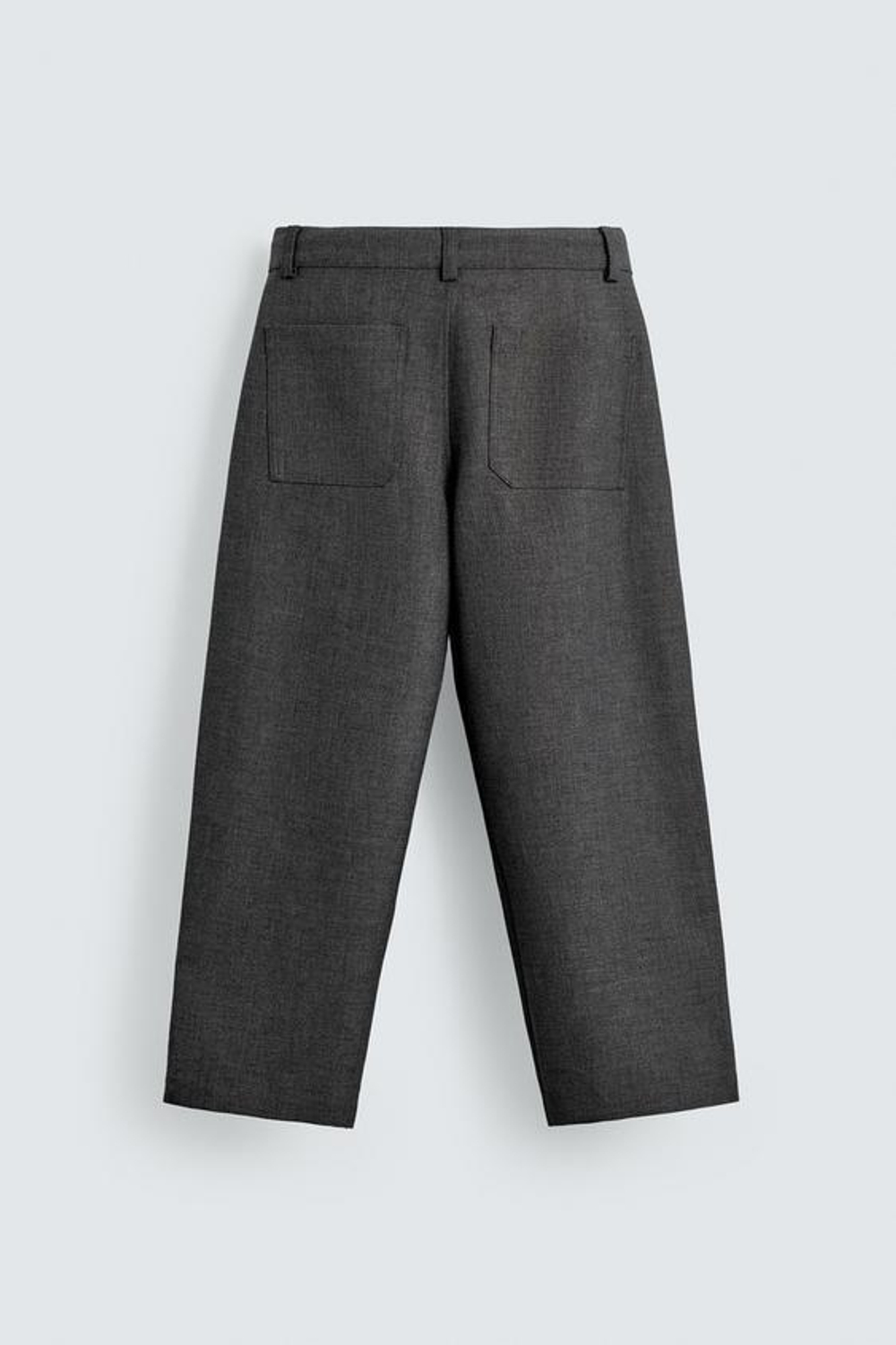 ZARA БРЮКИ BALLOON FIT С ЗАЩИПАМИ, СЕРЫЙ МЕЛАНЖ