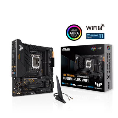 Материнская плата ASUS TUF GAMING B660M-PLUS WIFI, LGA1700 4xDDR5 4xSATA3 RAID 2xM.2 HDMI DP mATX