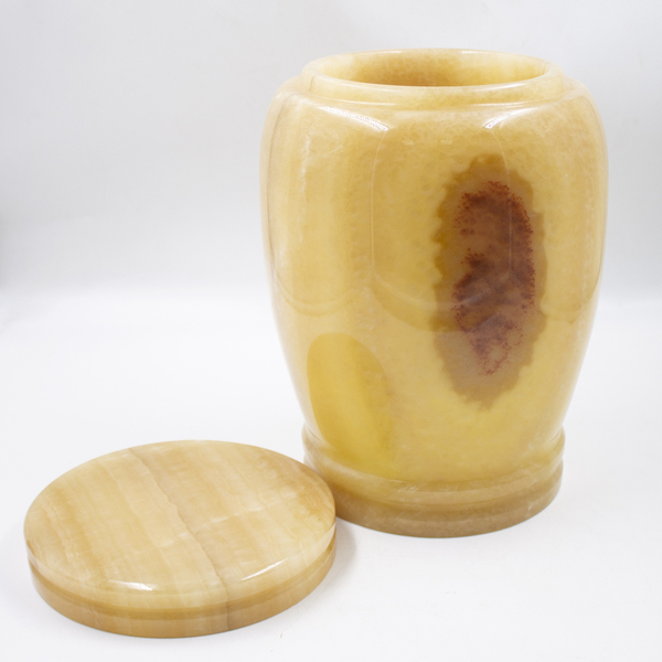 Урна для праха точеная мраморная "Люкс" оникс