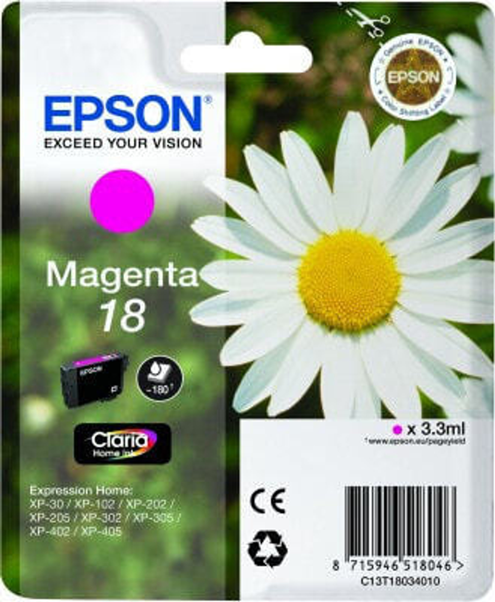Epson Daisy Singlepack Magenta 18 Claria Home Ink C13T18034010