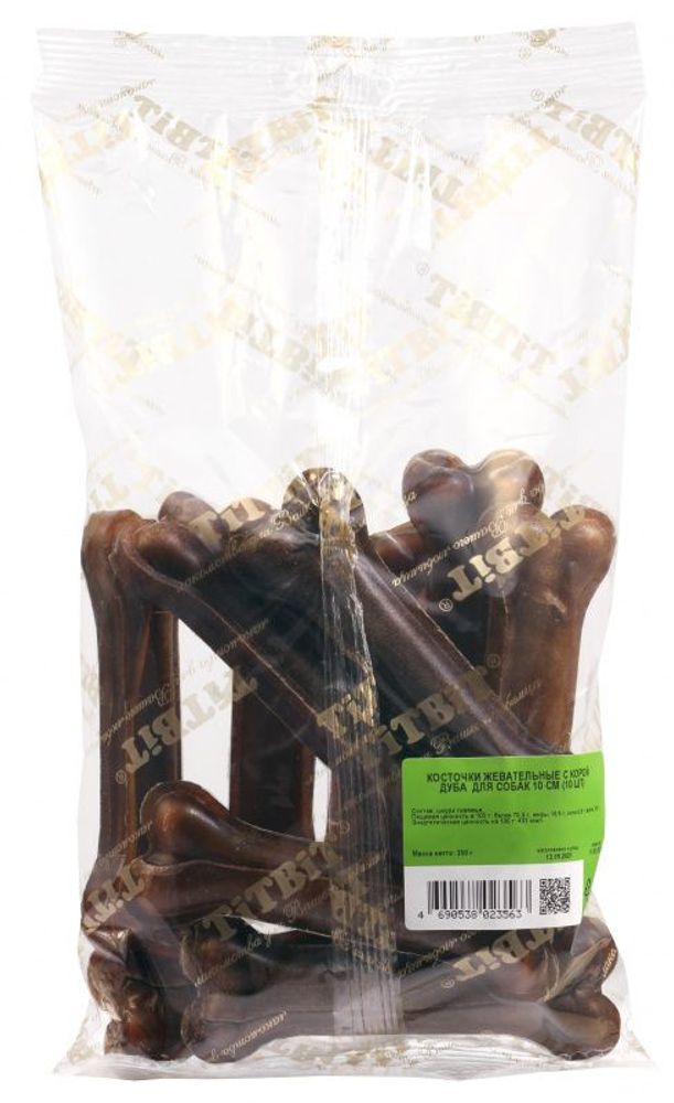 Косточки жевательные с экстрактом коры дуба для собак 10 см (упак. 10шт, цена за 1 шт) TitBit Косточки жевательные с экстрактом коры дуба для собак 10 см (упак. 10шт, цена за 1 шт) TitBit