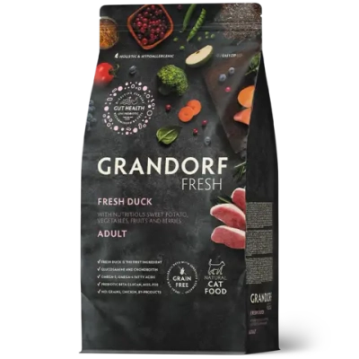 Grandorf Fresh, Fresh Duck, Adult для взрослых кошек (Свежее мясо утки с бататом)