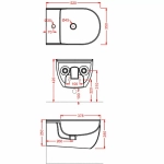 Биде подвесное Artceram The One THB001 Nero Matt