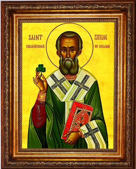 Патрик (Патрикий) Ирландский Святитель. Икона на холсте.