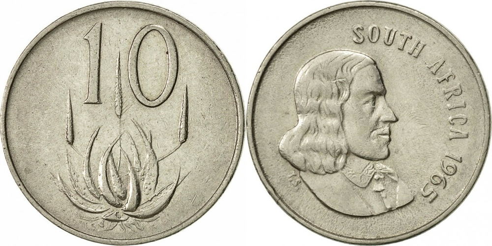 ЮАР 10 центов, 1965 - 1969 SOUTH AFRICA XF