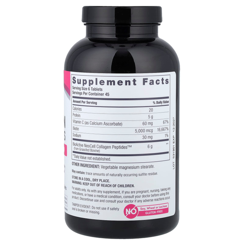 NeoCell, пептиды коллагена от животных травяного откорма с витамином C и биотином, 270 таблеток