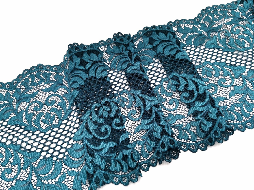 Эластичное кружево, 23 см, сосна (темно-зеленое), (Арт: EK-2602), м