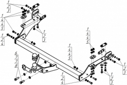 Фаркоп для Jac T9 2024- (без электрики) Motodor.98304-FE
